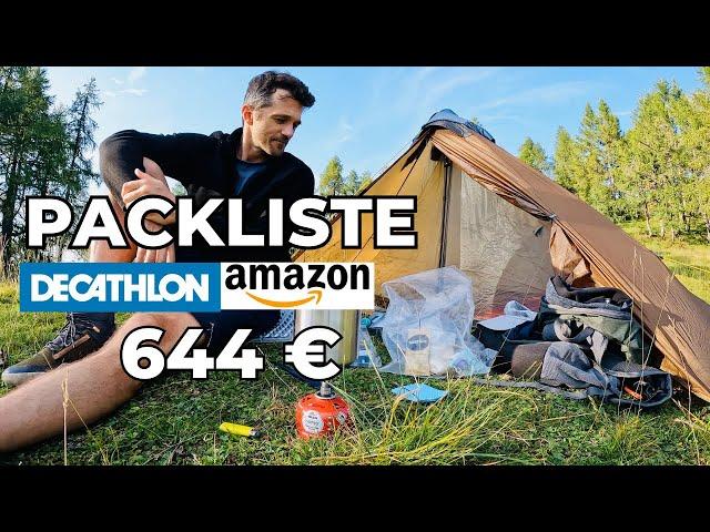 Packliste - GÜNSTIG | Leicht und GUT (5,3 kg) Trekking, Camping, Übernachten im Freien.