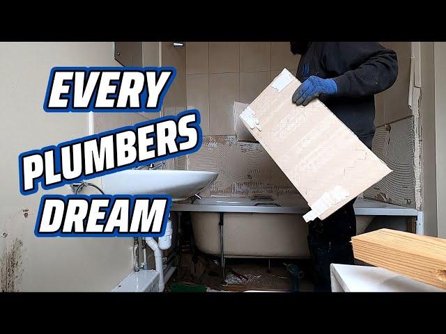 WHEN TILES JUST FALL OFF | first fix waste pipework and strip out