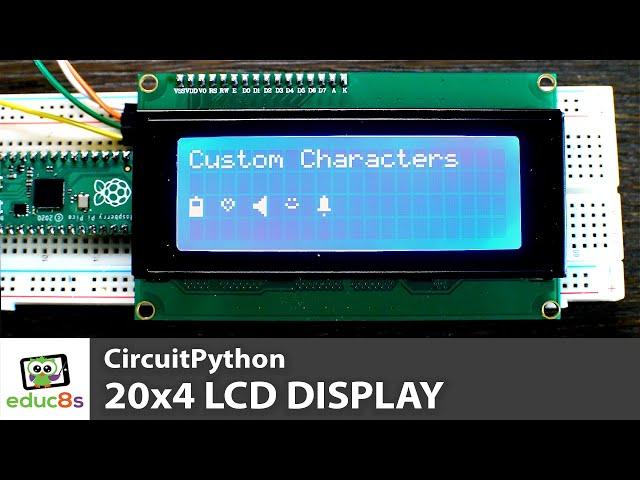 Raspberry Pi Pico 20x4 LCD display tutorial using CircuitPython