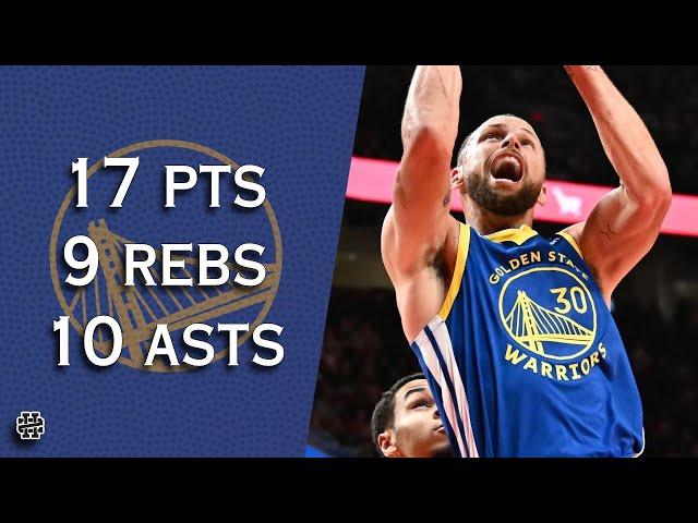 Stephen Curry 17 pts 9 rebs 10 asts vs Blazers 24/25 season