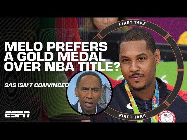 HOW WOULD YOU KNOW!? ️ Stephen A. reacts to Carmelo's NBA title vs. gold medal claim | First Take