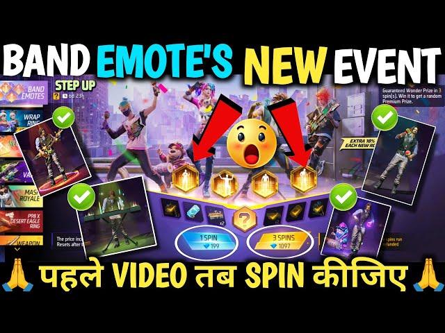 New Event Band emotes Free Fire Step Up Event FF max | wonder vault Event band emotes New Spin Event