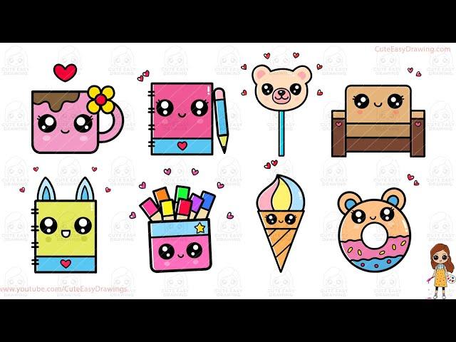 Cute Easy Drawing Video Collection for Kids | 60 Minutes Long Drawing Video Sunday Special