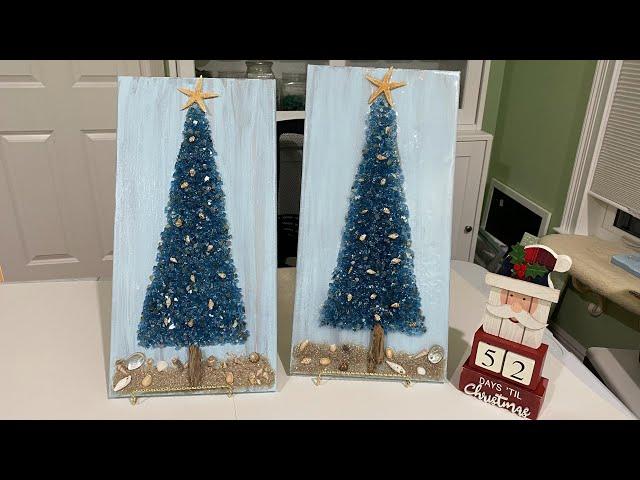 GLASS ART, RESIN ART CHRISTMAS TREE & MOD PODGE CHRISTMAS TREE