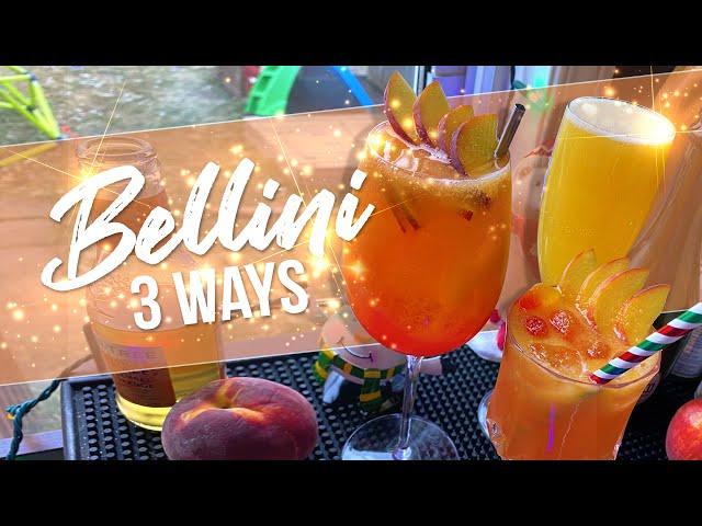 PEACH BELLINI COCKTAIL - 3 WAYS | New Years Eve Cocktails | Rob's Home Bar