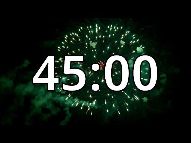 45 Minutes Timer With Upbeat Music - Fireworks Timer