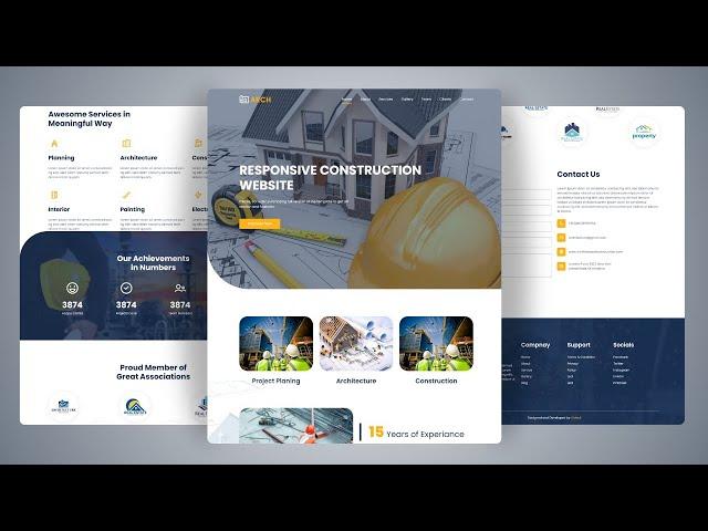 Responsive Construction Website || HTML, CSS & JS