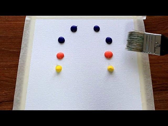Easy & Simple Landscape Acrylic Painting techniques on canvas #140｜Satisfying Abstract Demonstration