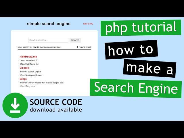 PHP Tutorial: Make a simple search engine MySQLi (1/2) | Simple Search Code in PHP with Demo