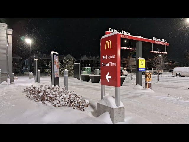 Snow walk through the retail complex in Edmonton, Alberta, Canada