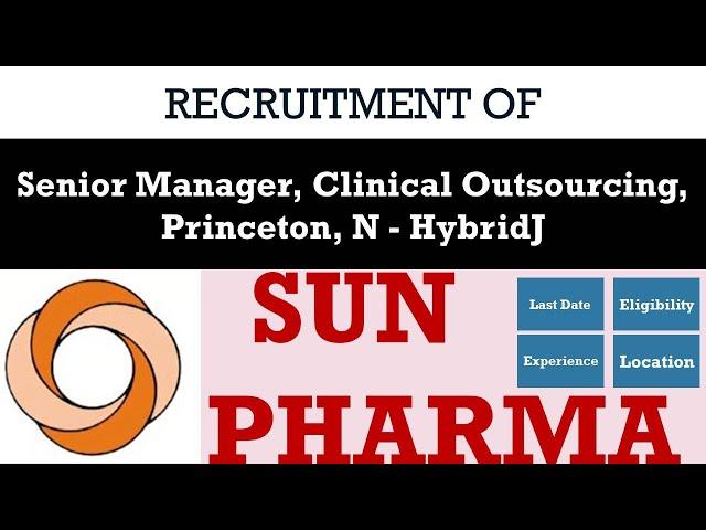 Senior Manager, Clinical Outsourcing, Princeton, N - HybridJ