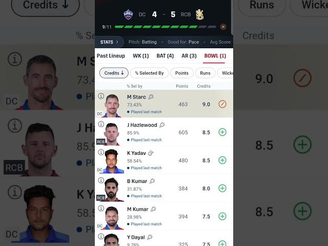 Royal Challengers Bangalore vs Delhi Capitals Dream11 prediction team today || DC VS RCB #ipl #DREAM