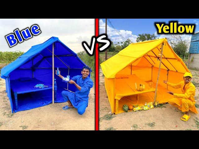 Overnight Survival Challenge || Using Only One Colour Items || Low Budget Colours House Challenge