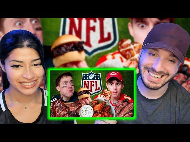 Brits try REAL Super Bowl Snacks for the first time | Yass & Fats Reacts