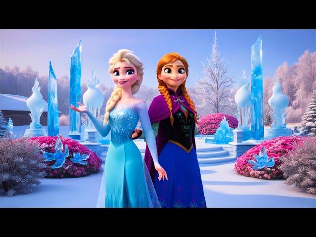 The Ice Garden | Elsa creates a magical ice garden for Anna’s birthday | A Magical English Story