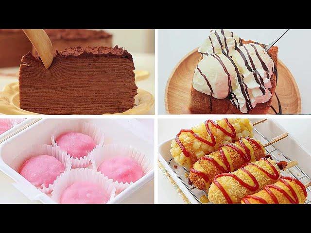 ASMR|Rich + Chocolate Mille Layer & Bread Ice Cream |Creative Recipes|Cake Story|Cooking