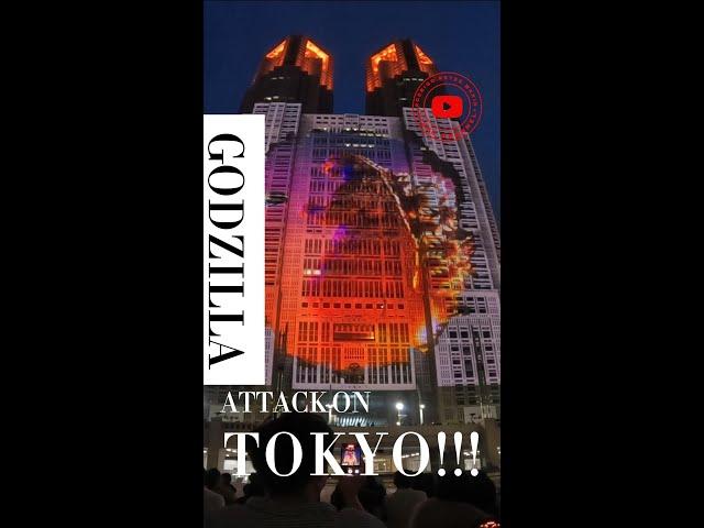 Giant Godzilla Takes Over Tokyo! Jaw-Dropping Projection Mapping on Government Building #godzilla