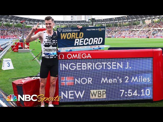 Ingebrigtsen DEMOLISHES 2 mile world record at Paris Diamond League | NBC Sports