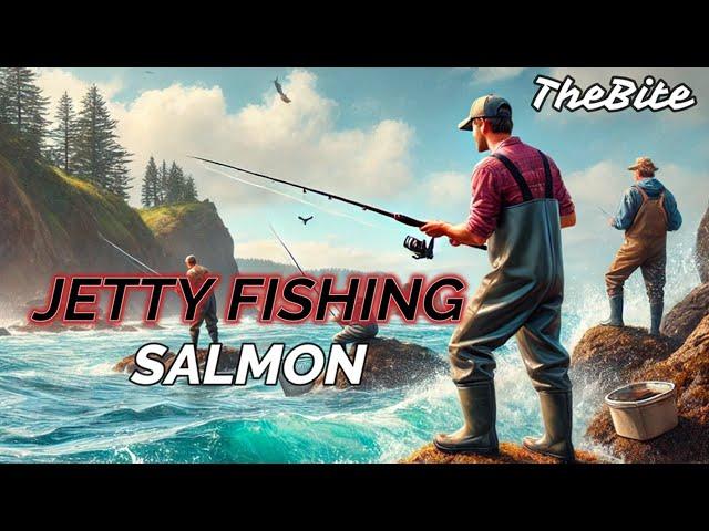 Catching Salmon from a Jetty in Oregon