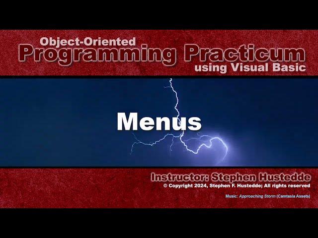 OOP Programming (VB) - 10N Menus