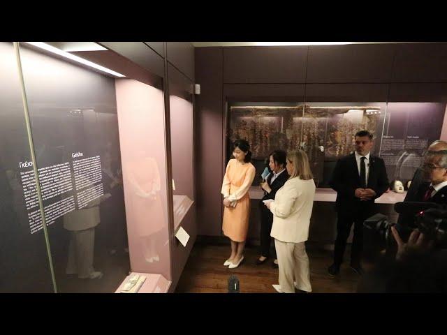 Corfu Museum of Asian Art. Princess Kako accompanied by the  Director of the Museum Despina Zernioti