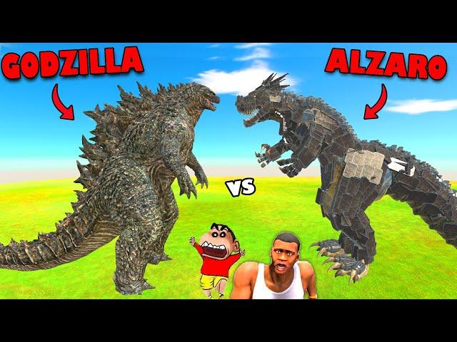 GODZILLA vs ALZARO in Animal Revolt Battle Simulator with SHINCHAN CHOP | KAIJU GODZILLA 2019 2021