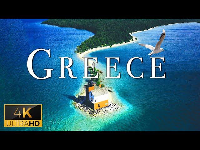 FLYING OVER GREECE (4K UHD) - Calming Music With Scenic Nature Film (4K Video Ultra HD)