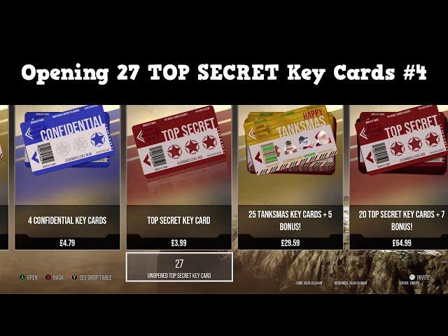 Opening 27 TOP SECRET Key Cards #4 - WoT Console