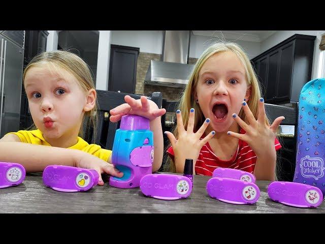 Trinity and Madison Nail Salon Manicures with Go Glam Cool Maker!