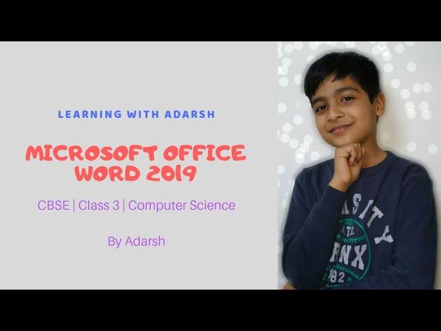 Microsoft word 2019 for kids | Computer lessons | Learning With Adarsh