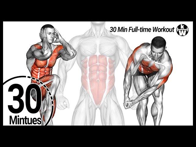 30-Min Standing Abs Workout! Get Six-pack Abs the Fastest.