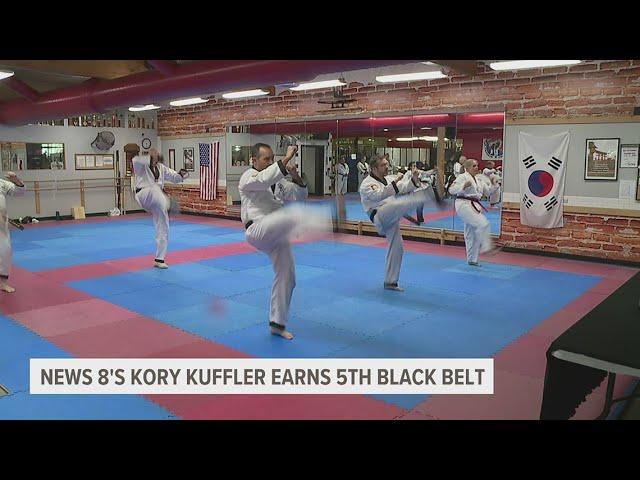 Kicking things up a notch: Kory Kuffler earns 5th degree black belt