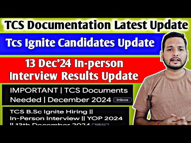 Tcs Sending Documents Related Update | Tcs Ignite Hiring Update | Interview Result | Onboarding Mail