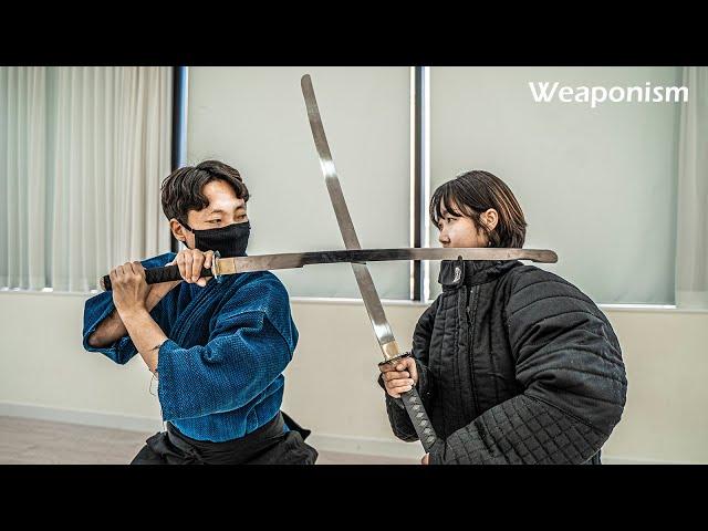 KENJUTSU fight with steel Katana!