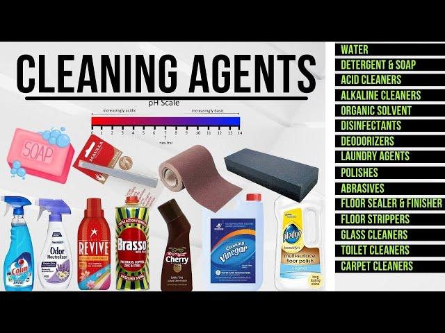 Cleaning Agents used in Hotel Housekeeping/ Classification of cleaning agents/ Common cleaning agent