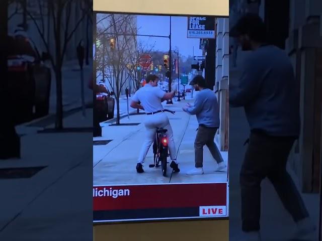 News reporter chases trolls #lol