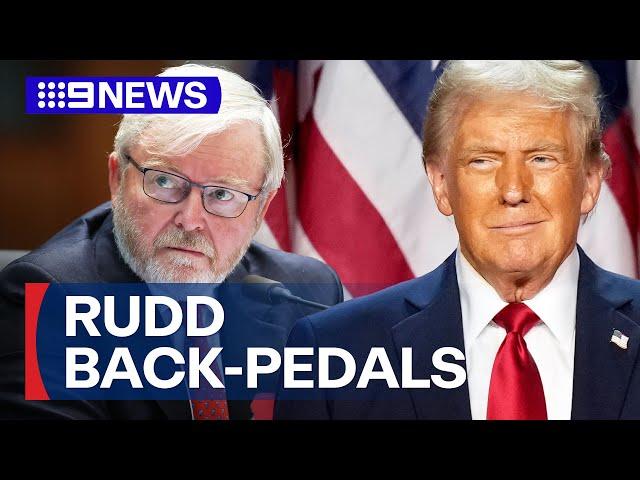 US Ambassador Kevin Rudd deletes social posts criticising trump | 9 News Australia