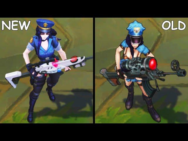 All Caitlyn Skins NEW and OLD Texture Comparison Rework 2021 (League of Legends)