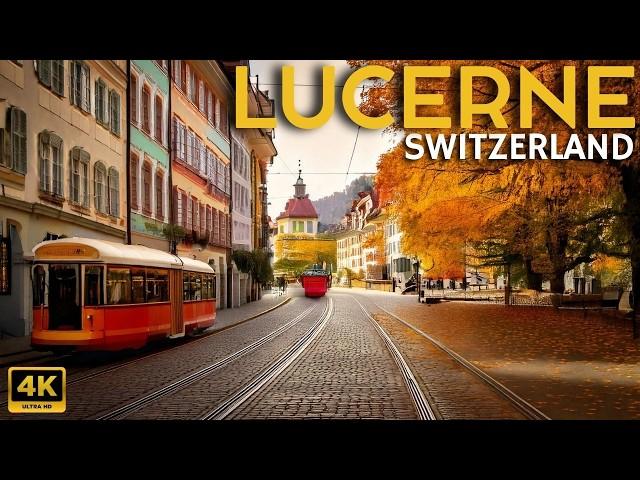 Autumn in Lucerne, Switzerland  City Tour in 4K The ABSOLUTE BEST Autumn Day 