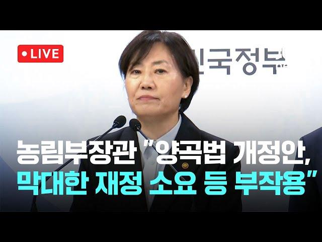 [다시보기] 농림부장관 "양곡법 개정안, 막대한 재정 소요 등 부작용"-12월 19일 (목) 풀영상  [이슈현장] / JTBC News