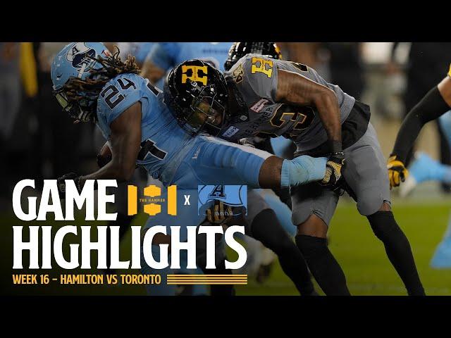 GAME HIGHLIGHTS | Hamilton Tiger-Cats vs Toronto Argonauts | Week 16 (9/20/24)