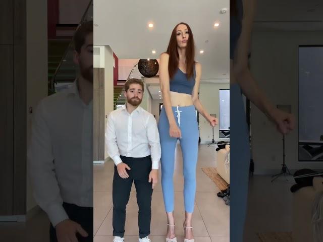 Guess our height difference and subscribe to my YouTube channel for more ️ #tallwomen