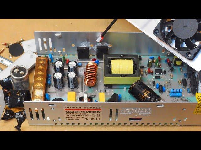 12V 50A 600W power supply - what's inside