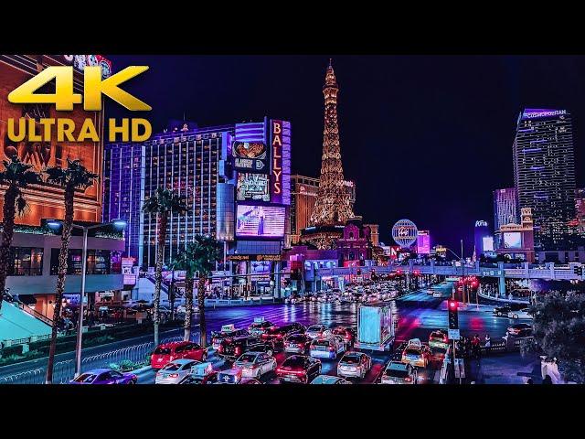 Vegas Strip After Dark - Driving Las Vegas Boulevard 4K