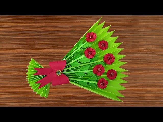 handmade paper flower bouquet | Paper flower bouquet | DIY easy paper craft |