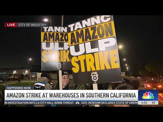 Amazon strike at warehouses in Southern California