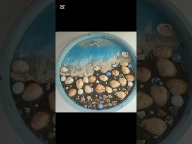 Resin art with seashell and broken clock #shorts