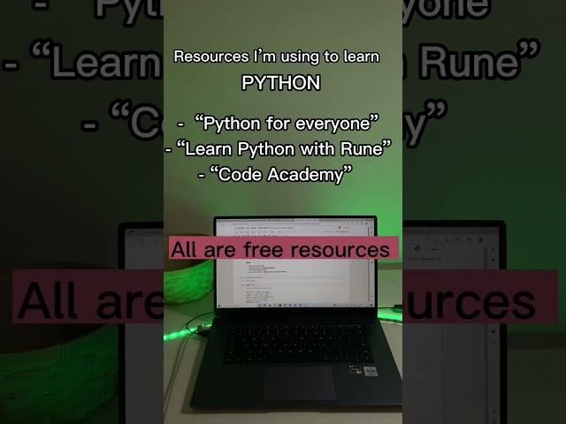 The first two resources are found on YouTube  #shecodes #python #softwareengineer #tech