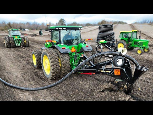 Laying Tile with New Tractor & Soil-Max Plow! (Start to Finish)
