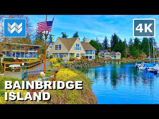 [4K] Downtown Bainbridge Island (Winslow) Washington USA - Walking Tour Vlog & Travel Guide